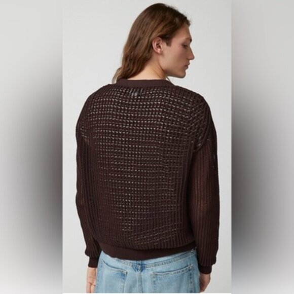 NWOT Urban Outfitters BDG Beach Cardigan Unisex Chocolate Brown Size M - Picture 4 of 10